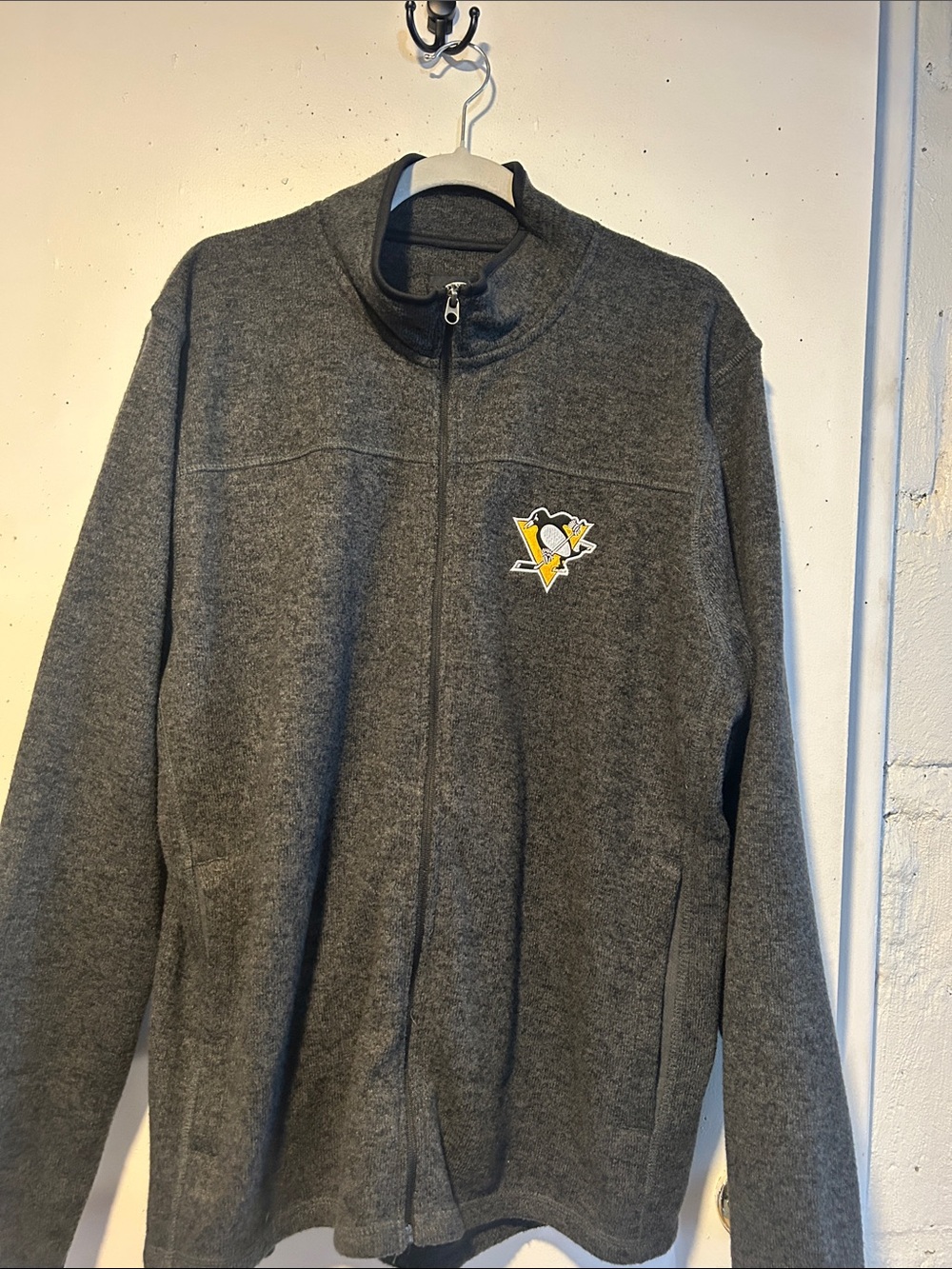 NHL Grey Full-Zip Jacket with Yellow Logo